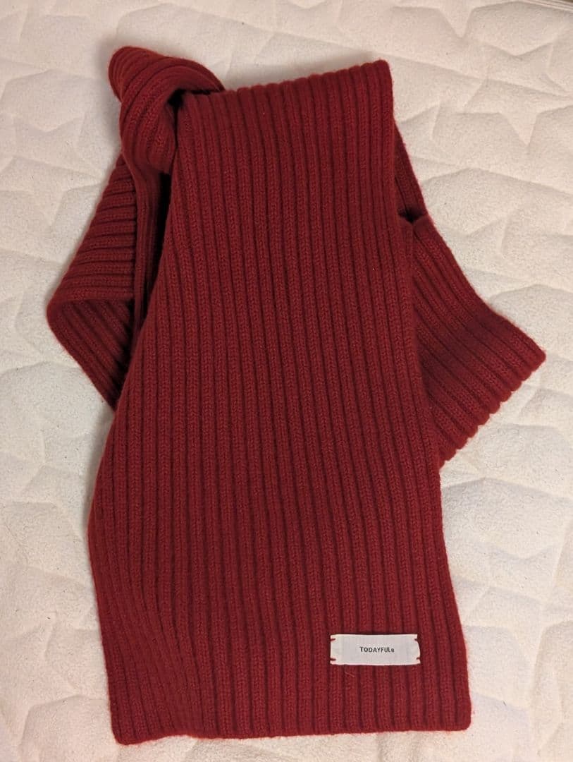 小物 Todayful Rib Knit Muffler red