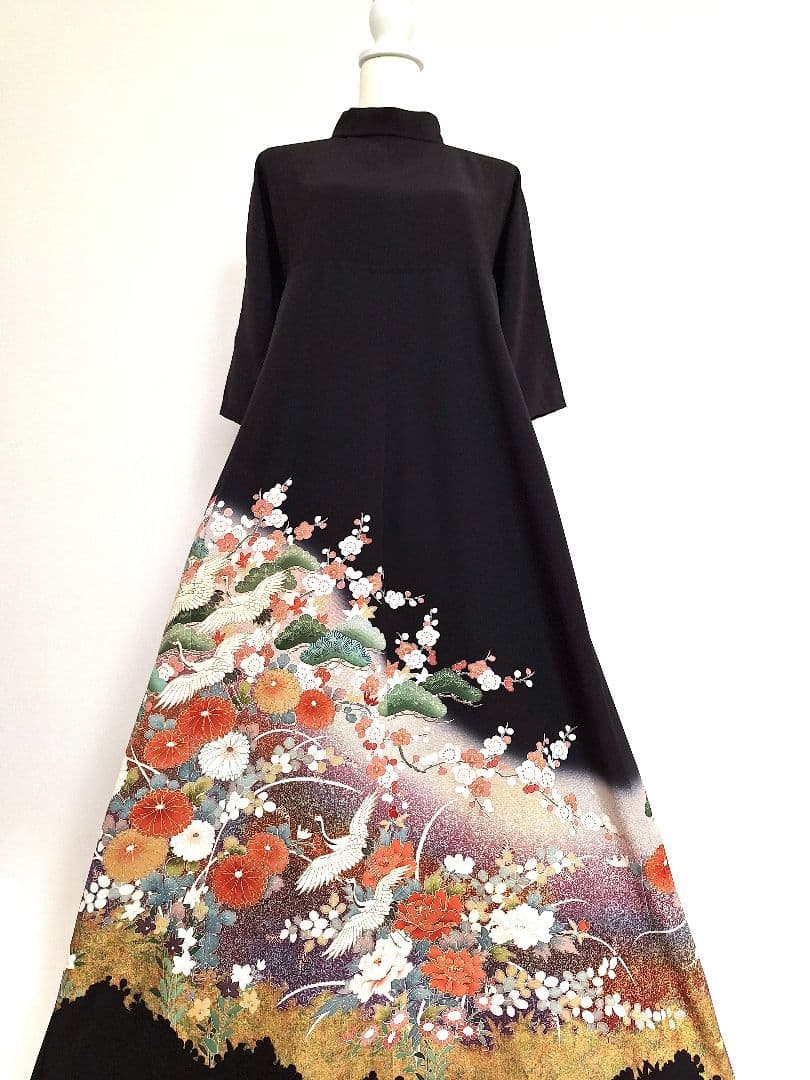 着物リメイクワンピース3637