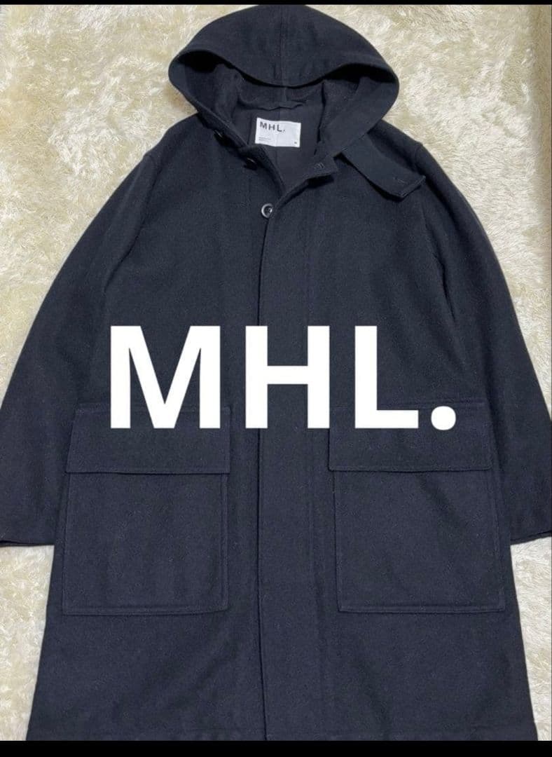 MHL. ロングコート フード付き　マーガレットハウエル　M
