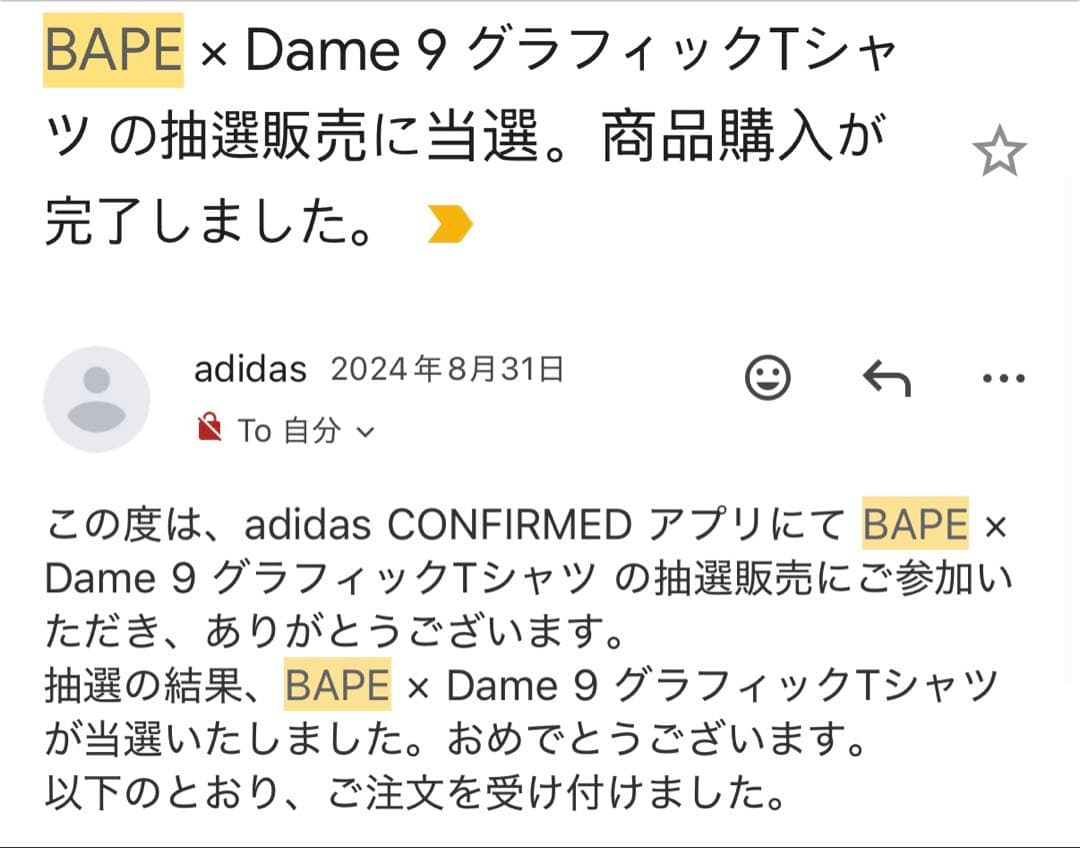 BAPE × adidas DAME BABY MILO TEE 2XL