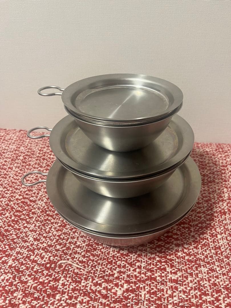 ステンレス製　調理用ボウル・ザル・蓋のセット　Three  新越ワークス