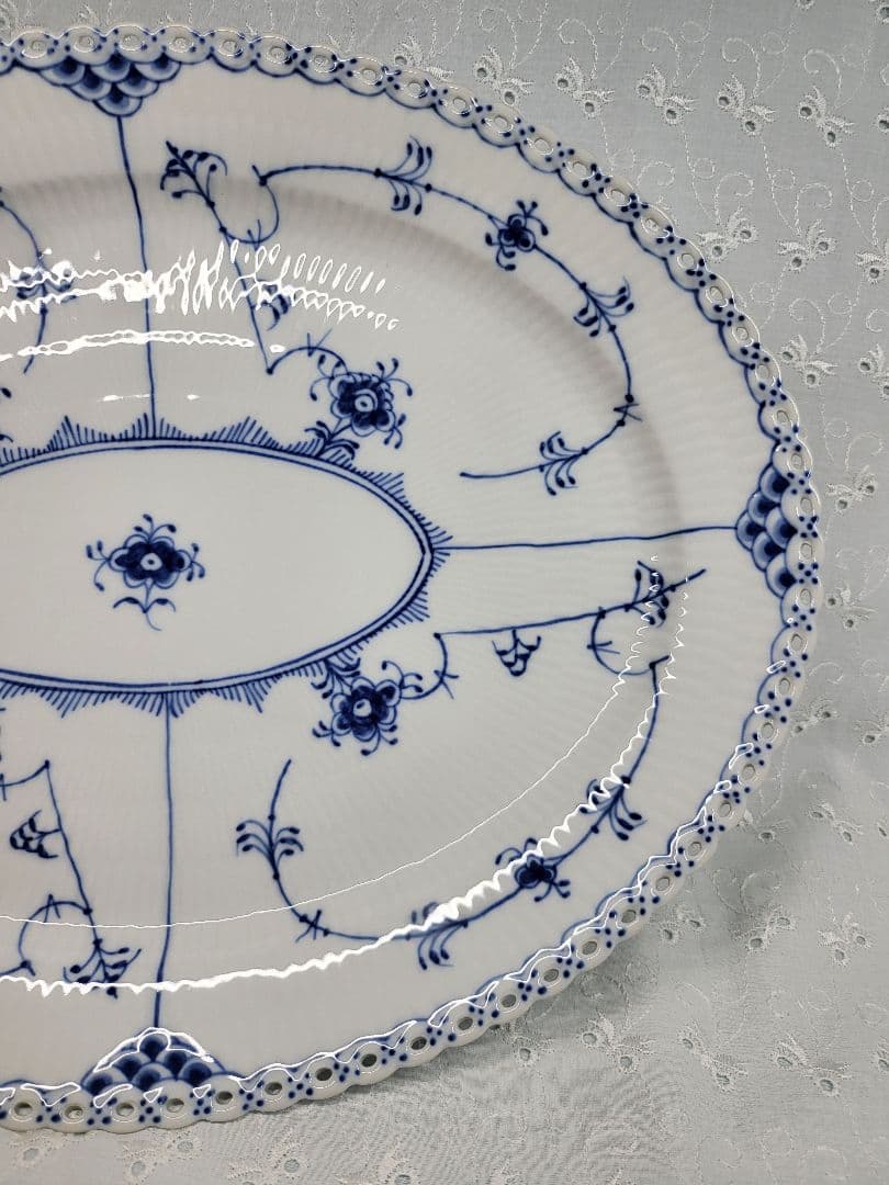 未使用✨ロイヤルコペンハーゲン ブルーフルーテッド オーバルプレート 36 皿