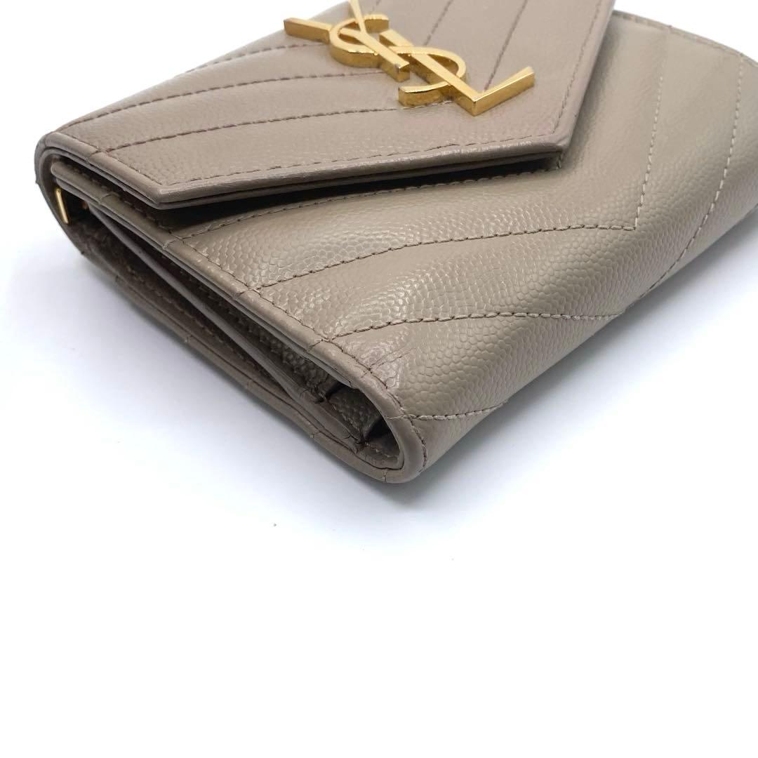 箱付き⭐サンローランパリ 三つ折り財布 キルティング YSL カサンドラ