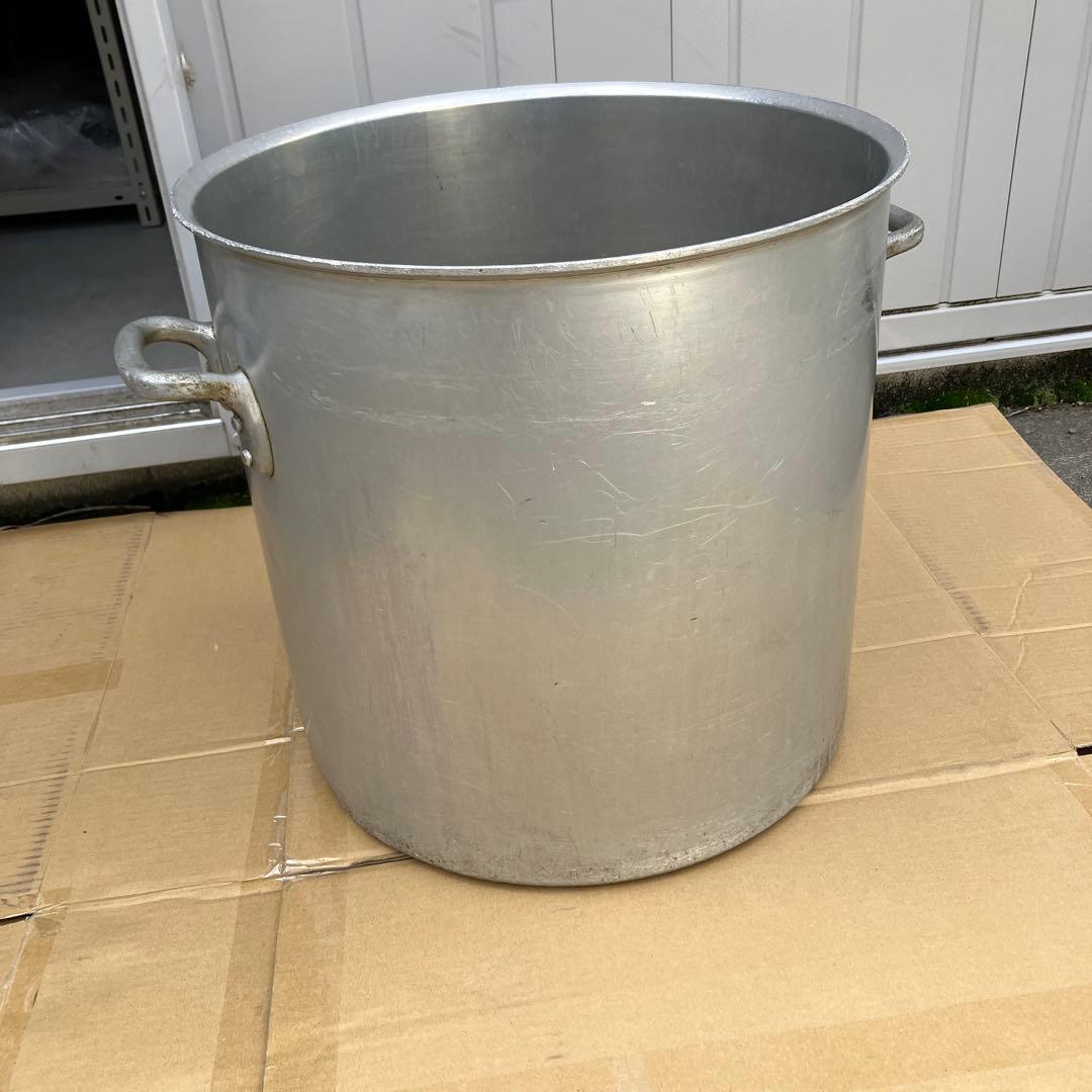 業務用　大型アルミ製寸胴鍋　大容量　2ハンドル　内径約48㎝　分厚いアルミ製