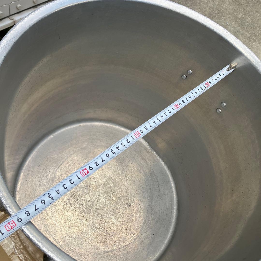 業務用　大型アルミ製寸胴鍋　大容量　2ハンドル　内径約48㎝　分厚いアルミ製