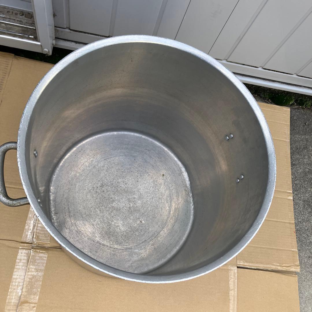 業務用　大型アルミ製寸胴鍋　大容量　2ハンドル　内径約48㎝　分厚いアルミ製