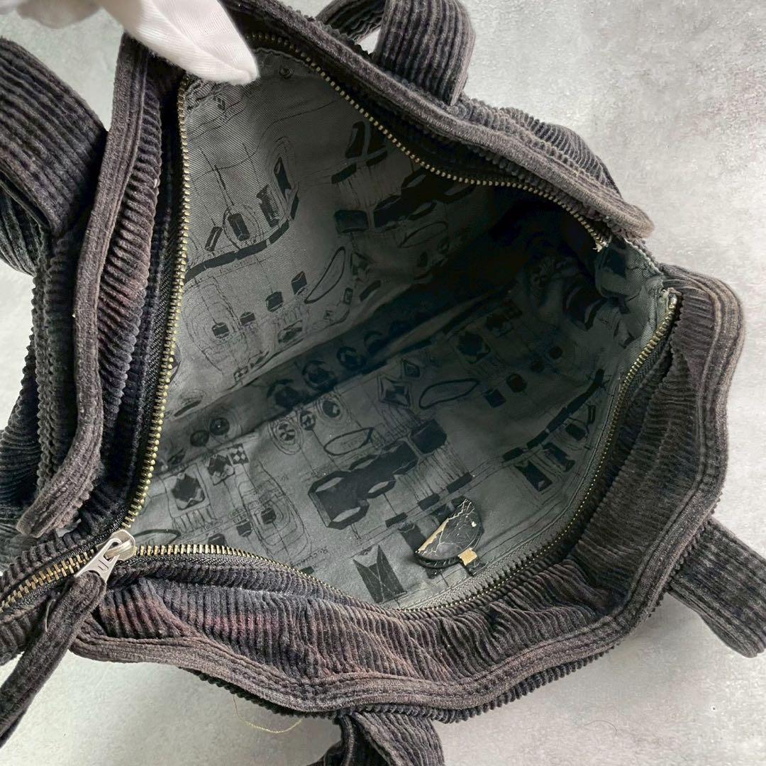 DIESEL ブラック コーデュロイ トートバッグ　大容量