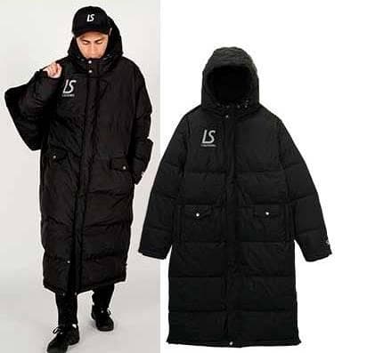 美品　LS フード付きロングダウンコート ブラック　ルースイソンブラ　XL