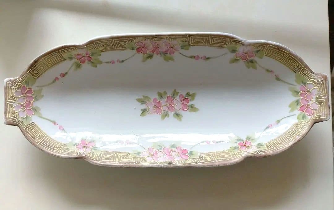 1891~1915年★カエデ印★オールドノリタケ 金彩盛り上げ花絵皿」