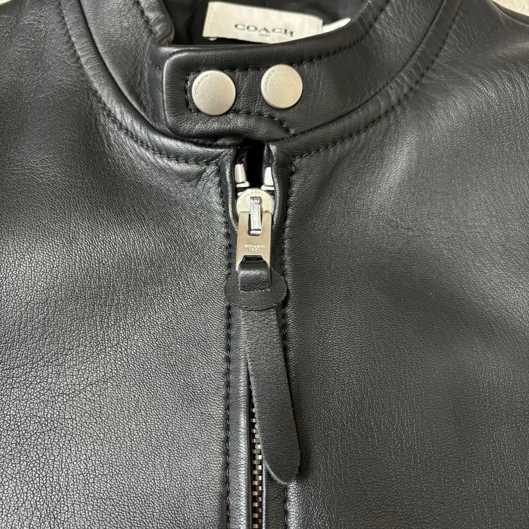 美品 Lサイズ COACH ライダース ラムレザージャケット 八の字 シングル