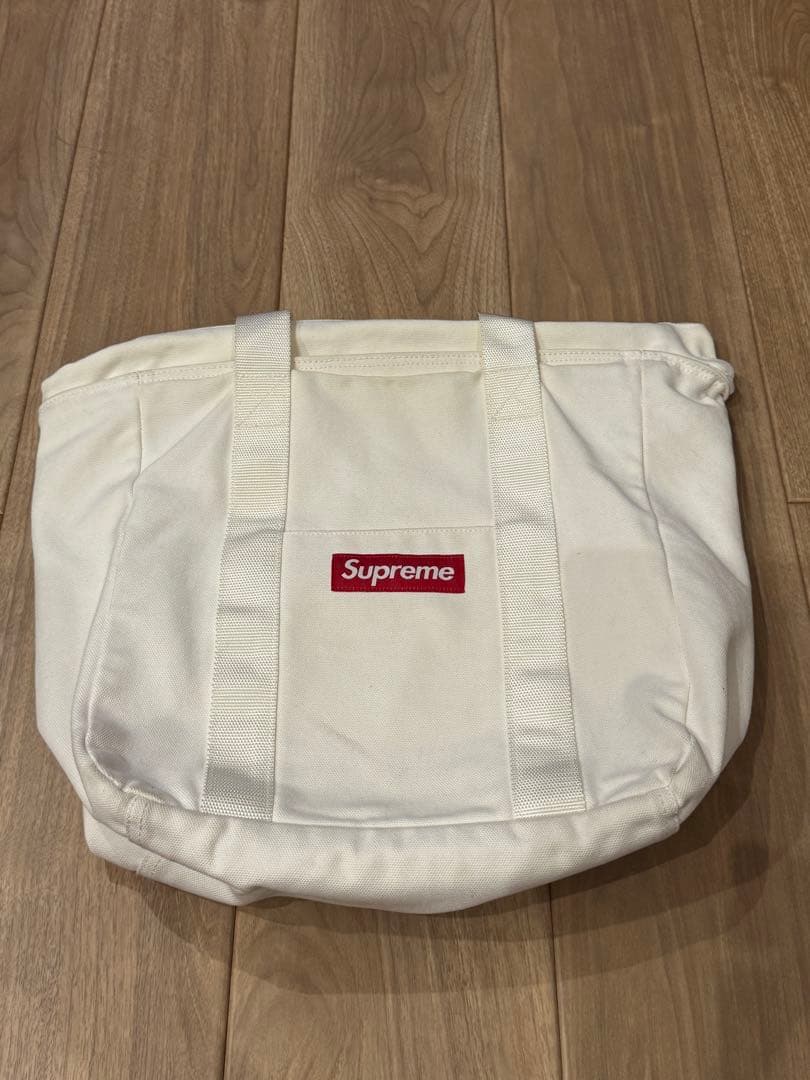 Supreme ホワイト トートバッグキャンバス　ボックスロゴ 正規品