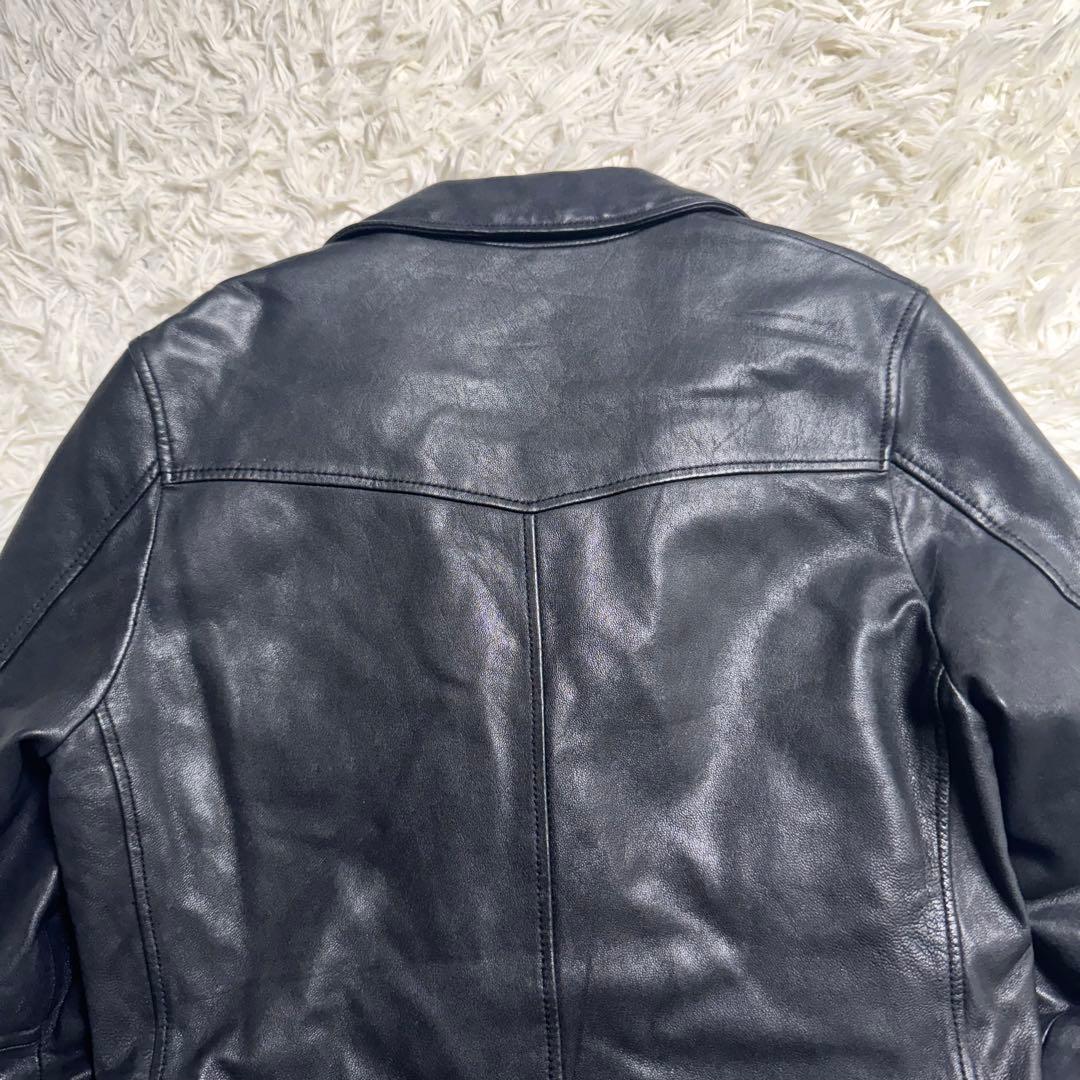 羊革 ダブルライダース 黒×赤 キルティング　y2k ロックテイスト　レディース