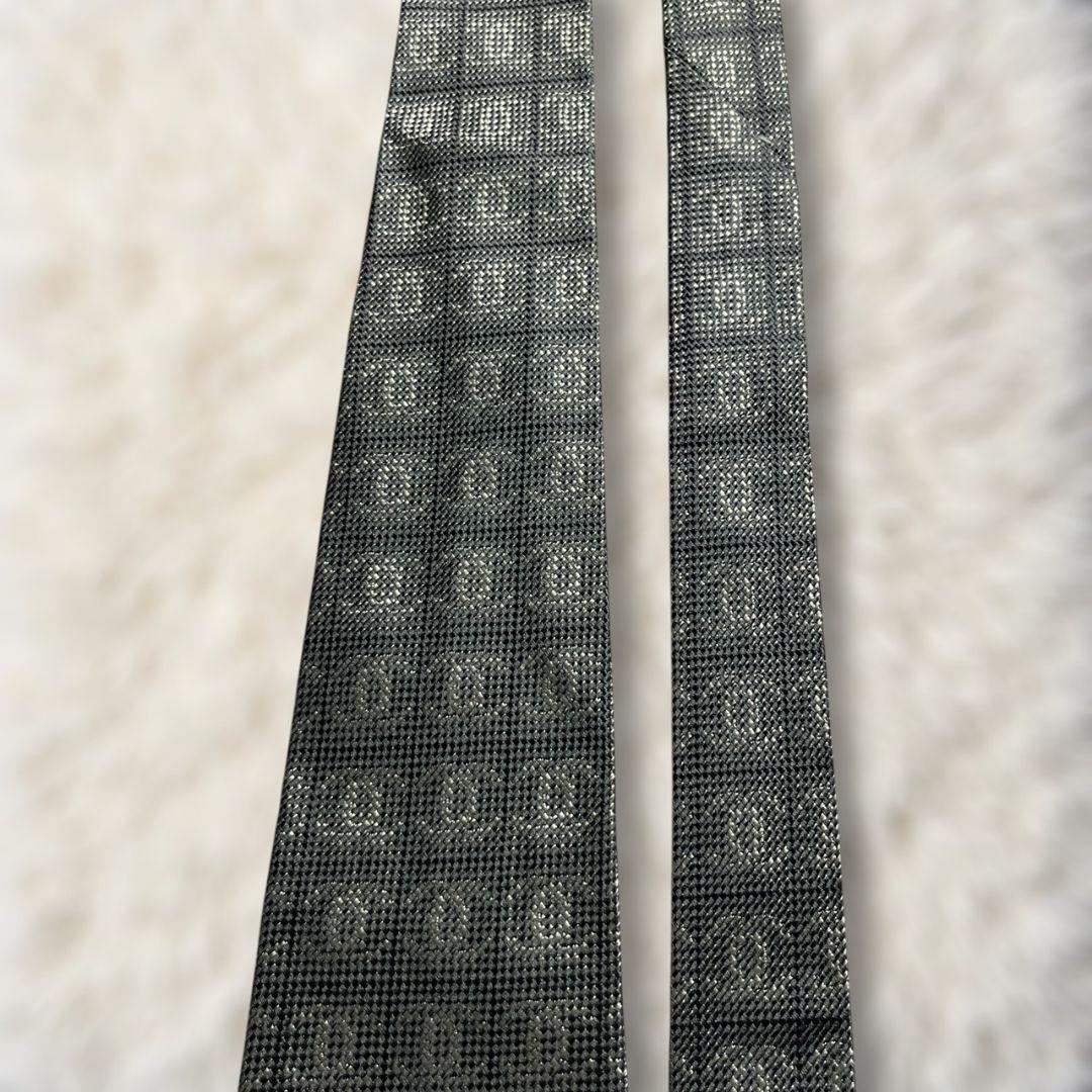 【未使用級✨】シャネル 総柄 ココマーク柄 金チェーン ジャガード グレー