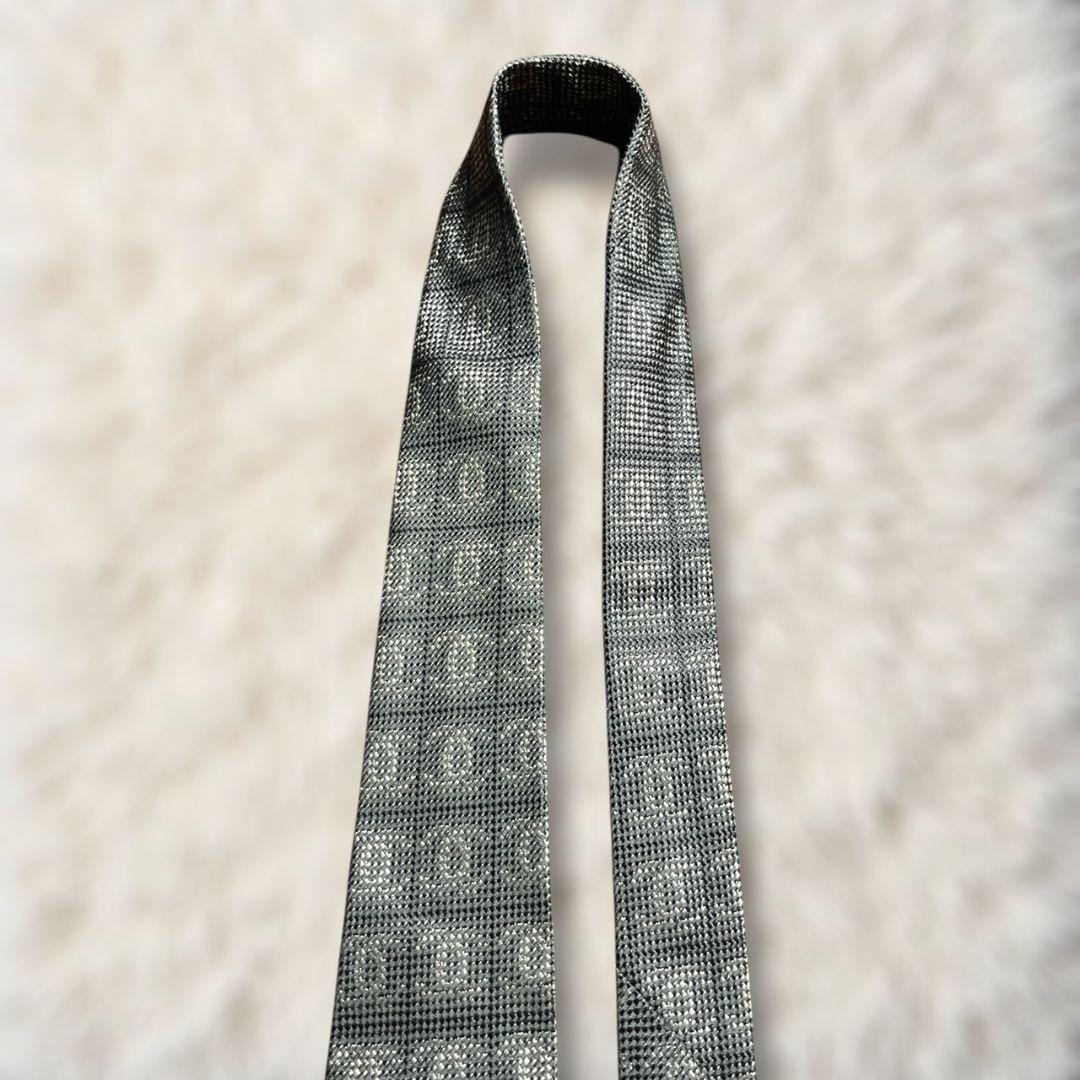 【未使用級✨】シャネル 総柄 ココマーク柄 金チェーン ジャガード グレー