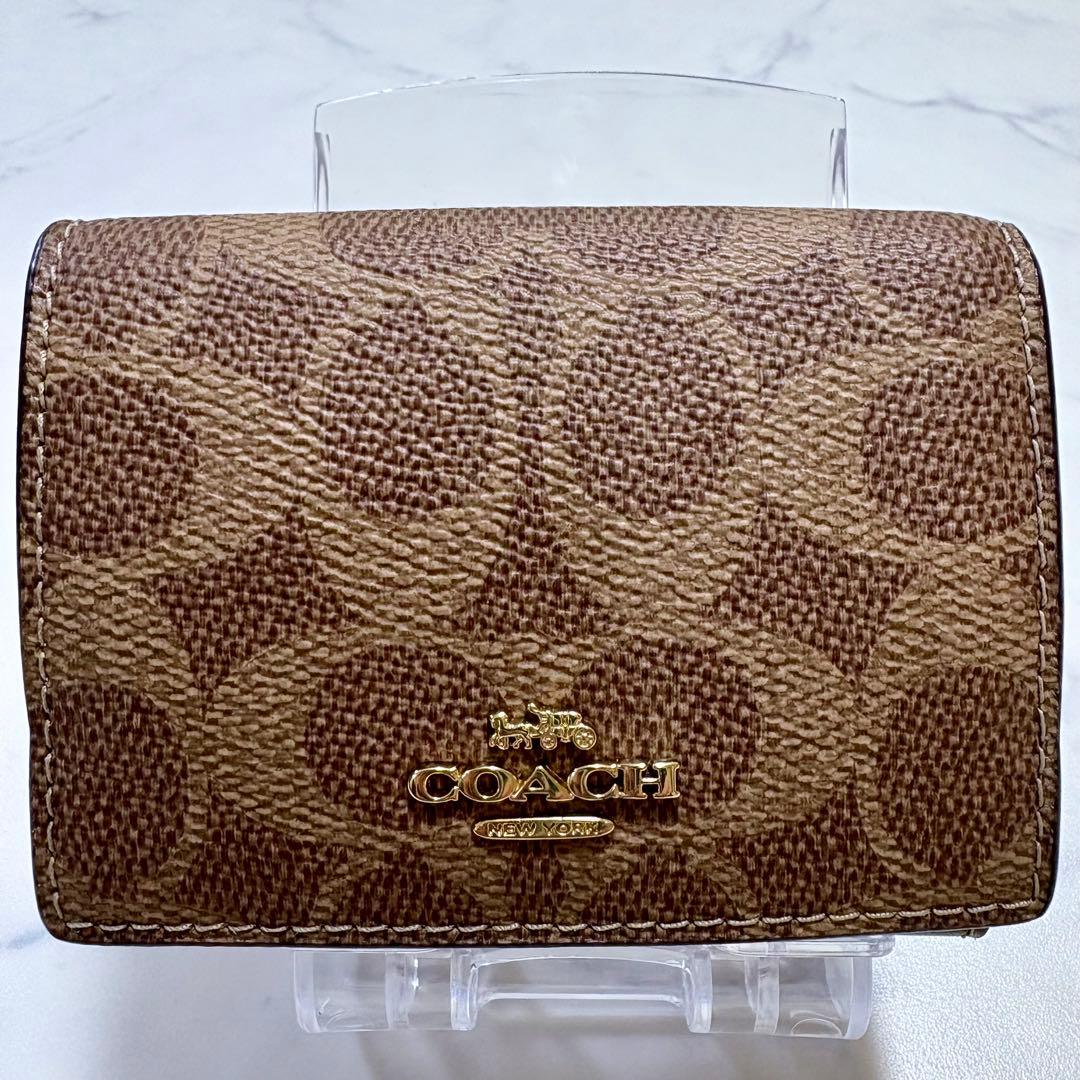 極美品 COACH オリガミ スモール トライフォールド ウォレット 財布