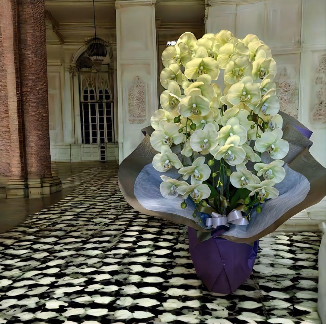 光触媒　人工観葉植物　ウォールグリーン　フェイクグリーン　リアル胡蝶蘭8755