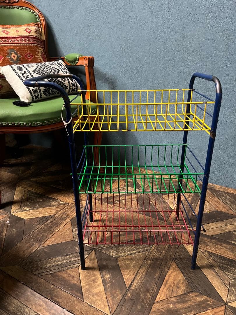 ワイヤーラック レトロポップ 昭和レトロ 当時物 小物入れ