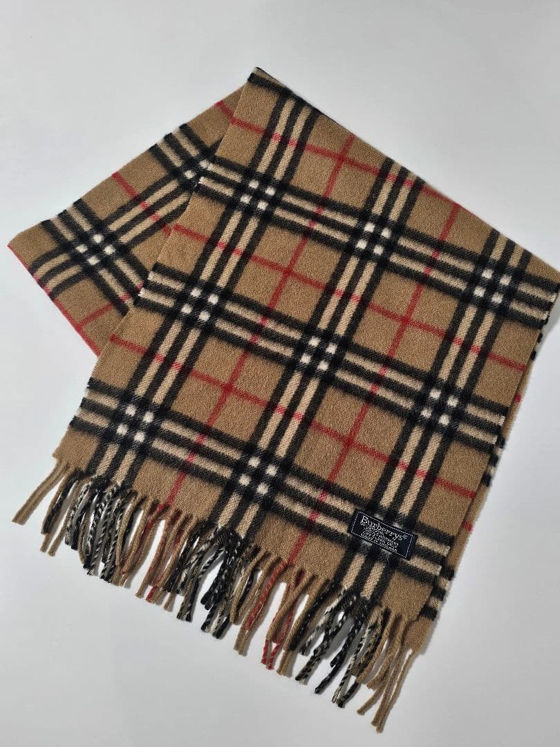 Burberrys ノバチェック カシミヤマフラー 英国製 ベージュ