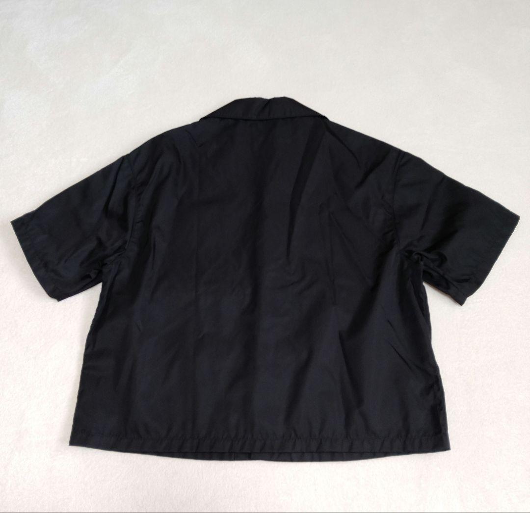 PRADA プラダ 22ss ナイロン 半袖シャツ 三角ロゴ ブラック S