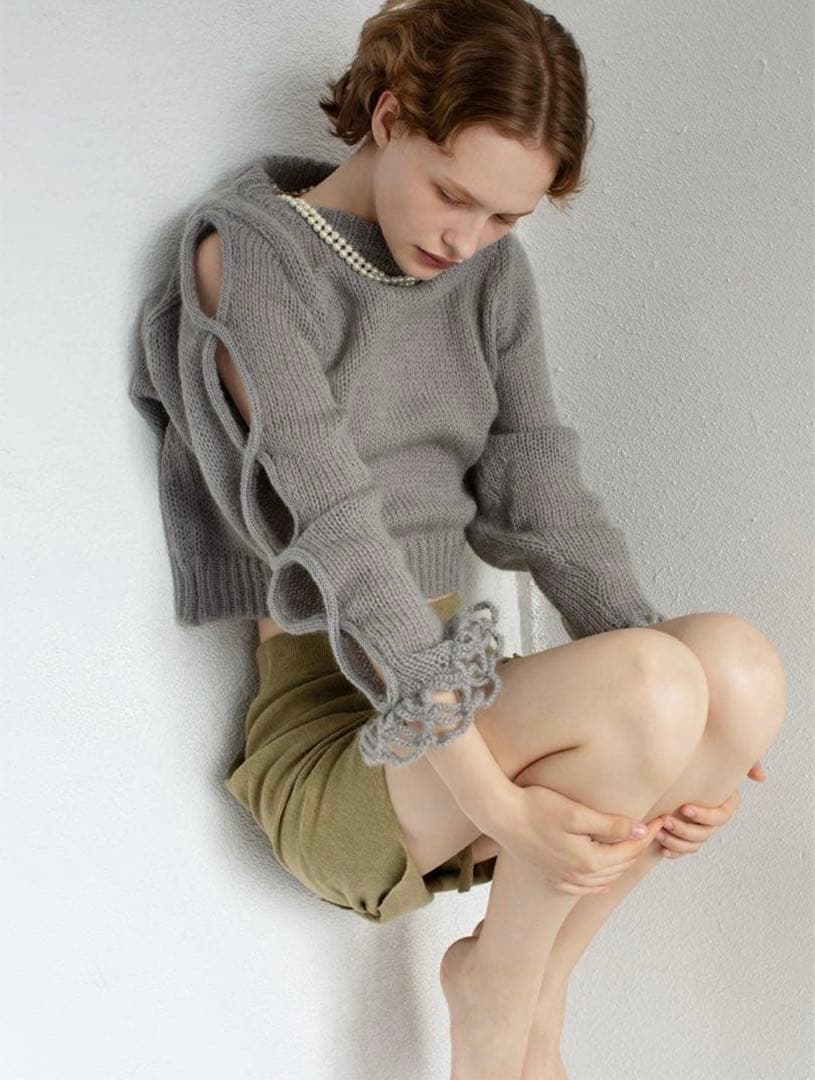 週末限定価格✨leinwande Open Cable Sweater Gray