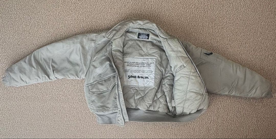 Schott CWU-R フライトジャケット ライトグレー