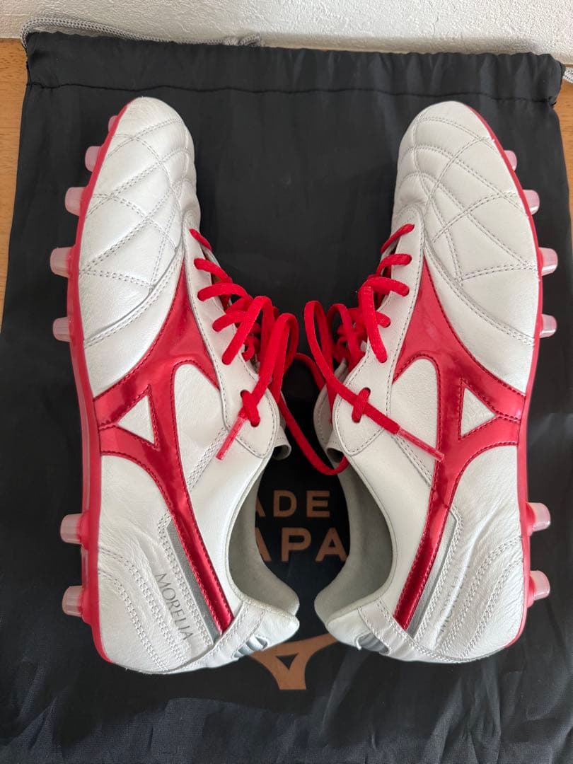 Mizuno サッカーシューズ モレリアII JAPAN AG ホワイト/レッド