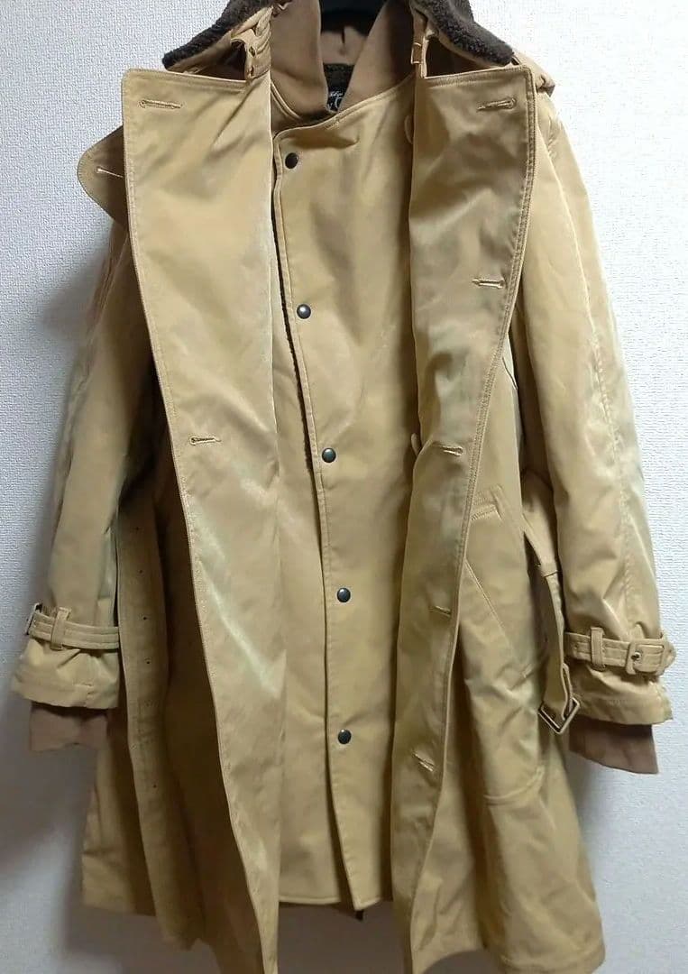 スロウガン Slowgun&co 2way 肉厚ボアライナー付きコート 光沢