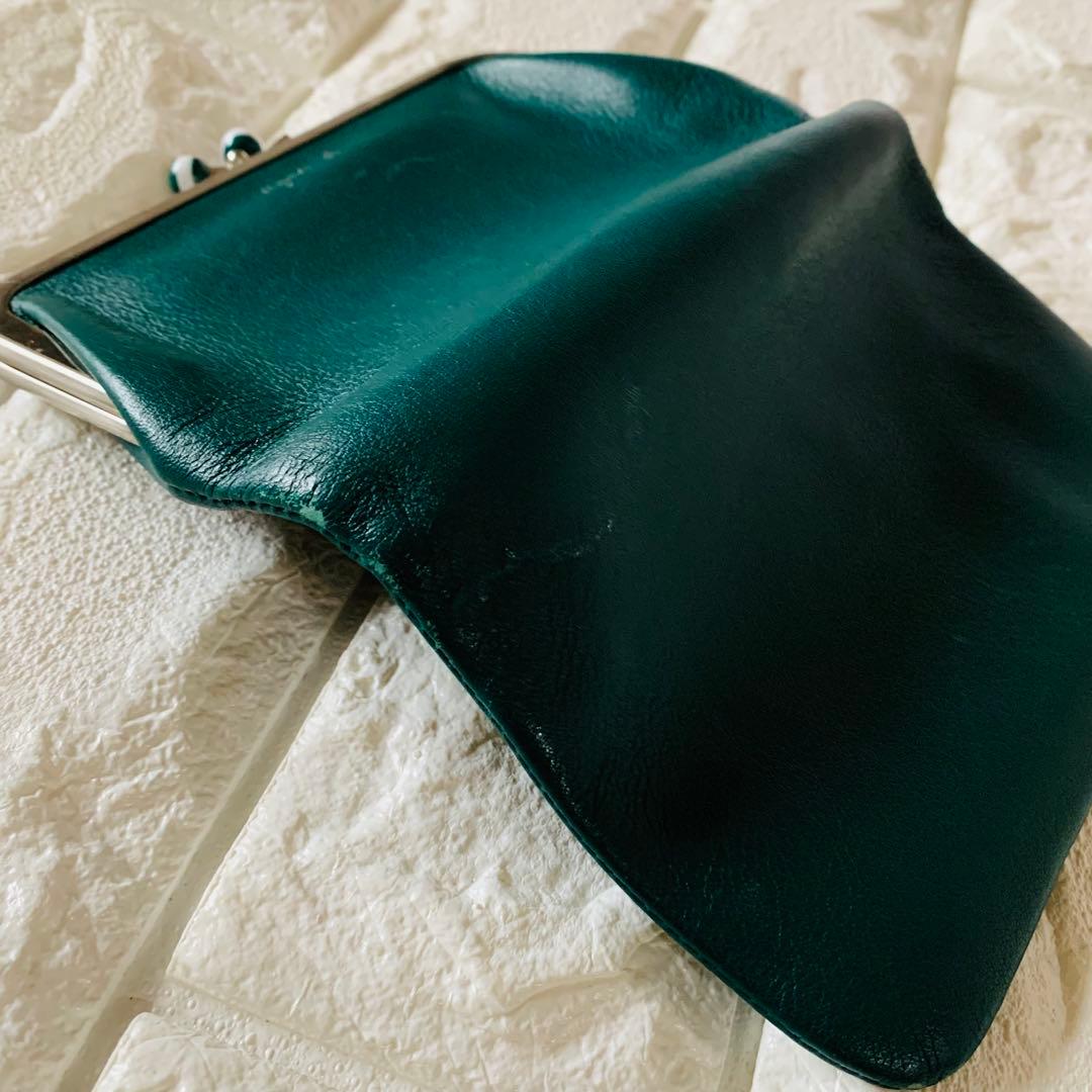 ◆agnes b アニエスベー がま口 二つ折り財布 グリーン