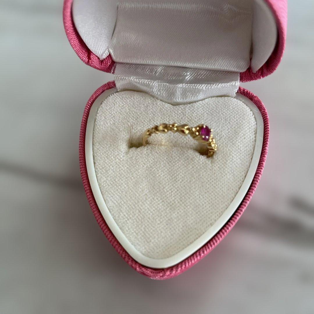 18Kゴールド ストーン付きピンキーリング