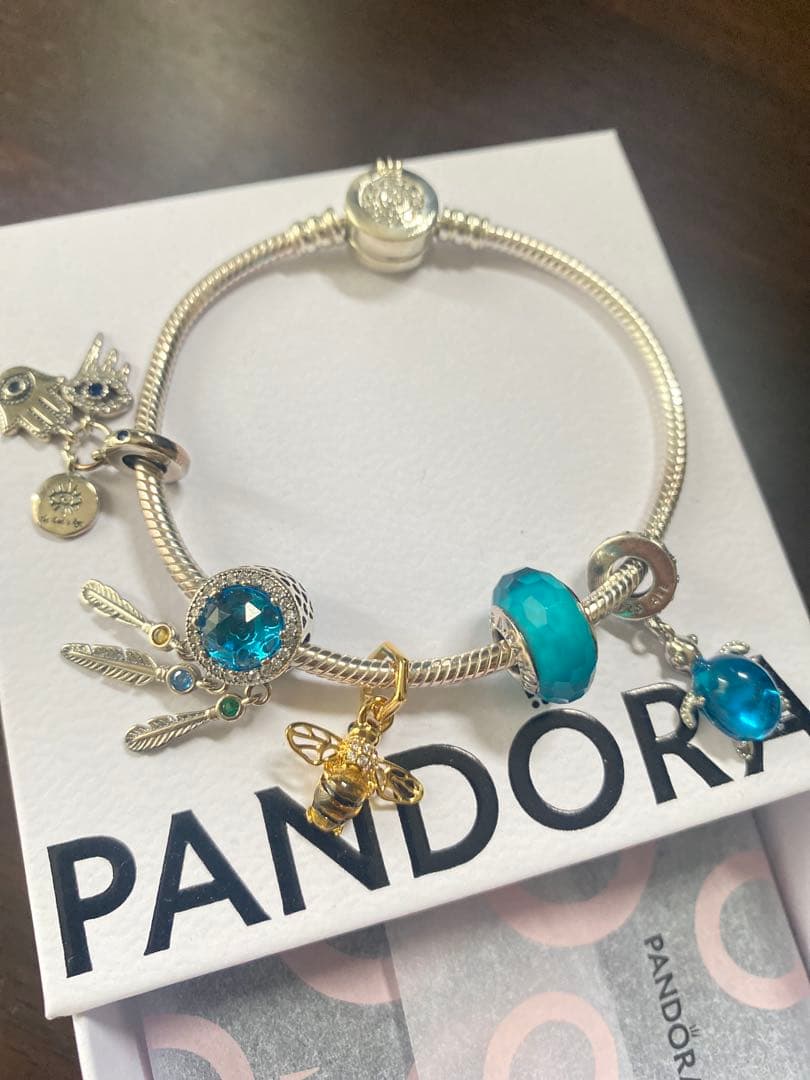 PANDORA　パンドラ　チャーム付　ブレスレット　925　シルバー セットのみ