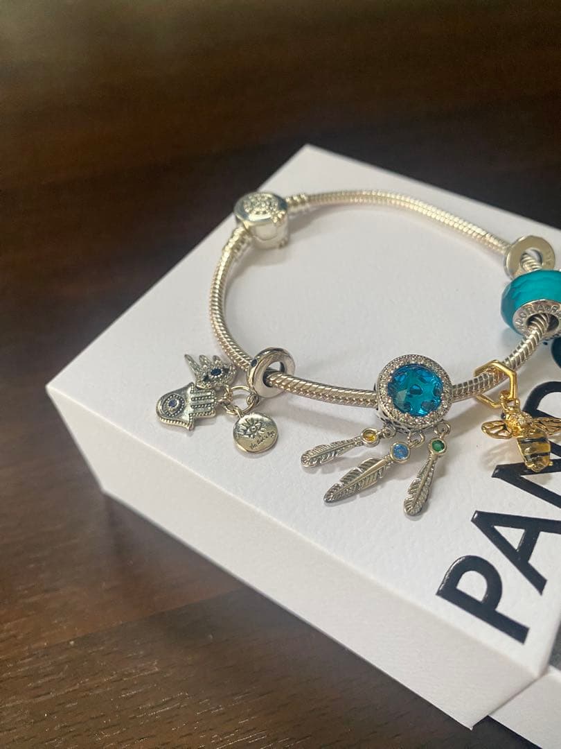 PANDORA　パンドラ　チャーム付　ブレスレット　925　シルバー セットのみ