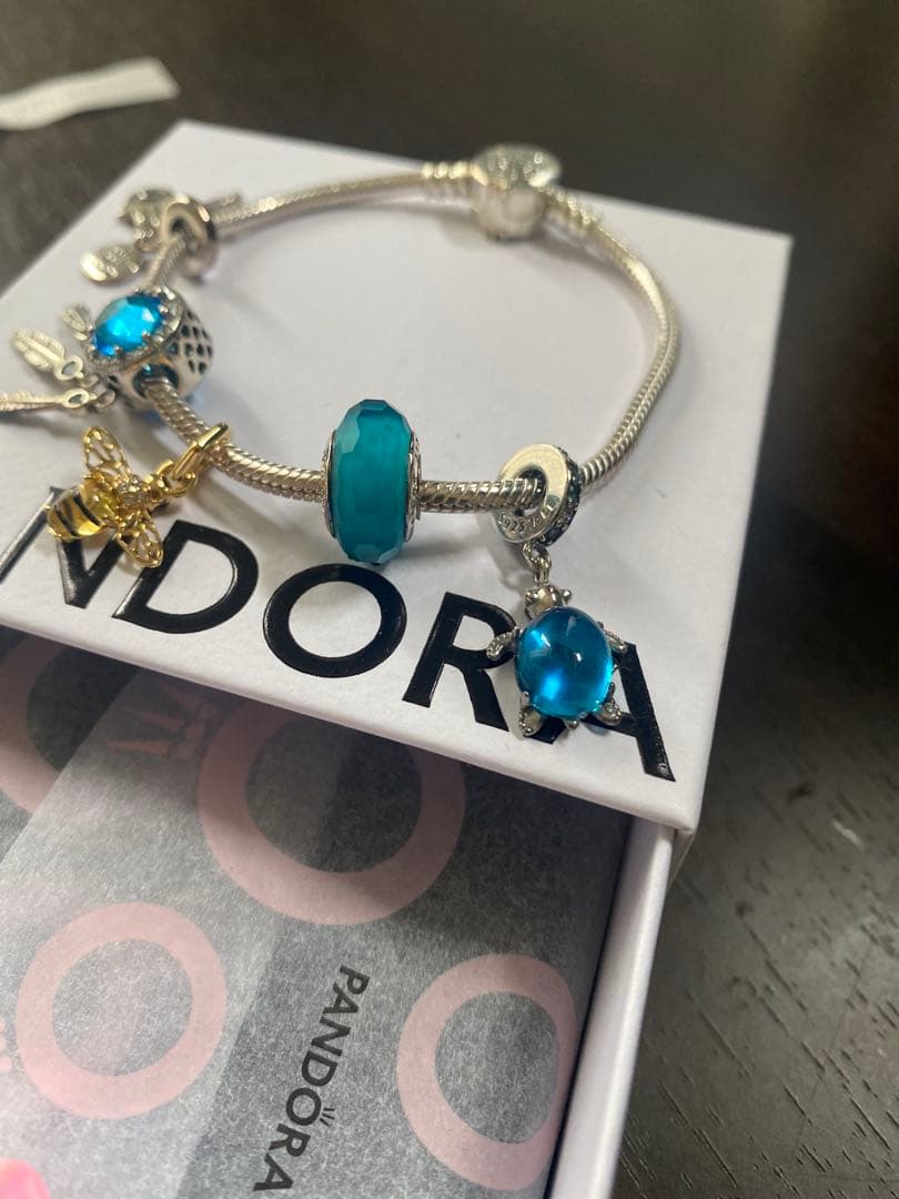 PANDORA　パンドラ　チャーム付　ブレスレット　925　シルバー セットのみ