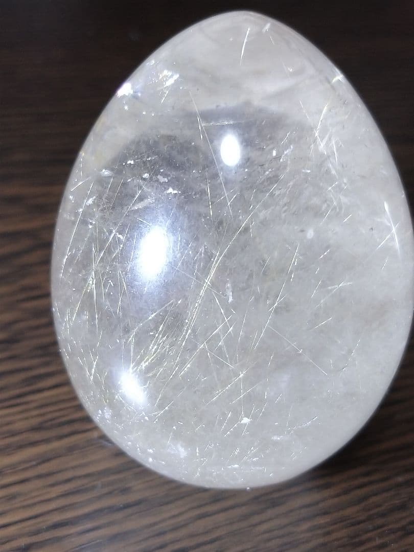 天然石■スモーキールチルクォーツ■虹入り■エッグ■卵■たまご■台座付き■レア