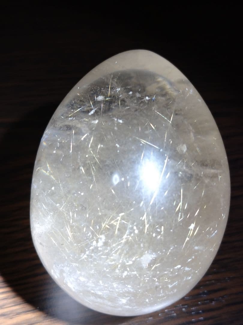 天然石■スモーキールチルクォーツ■虹入り■エッグ■卵■たまご■台座付き■レア