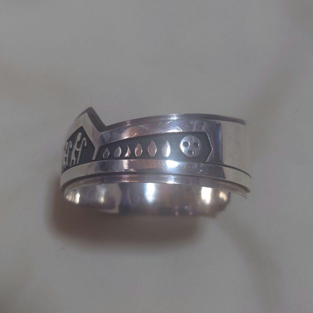 ホピ族　オーバーレイ　スターリングシルバー　バングル(使用済)