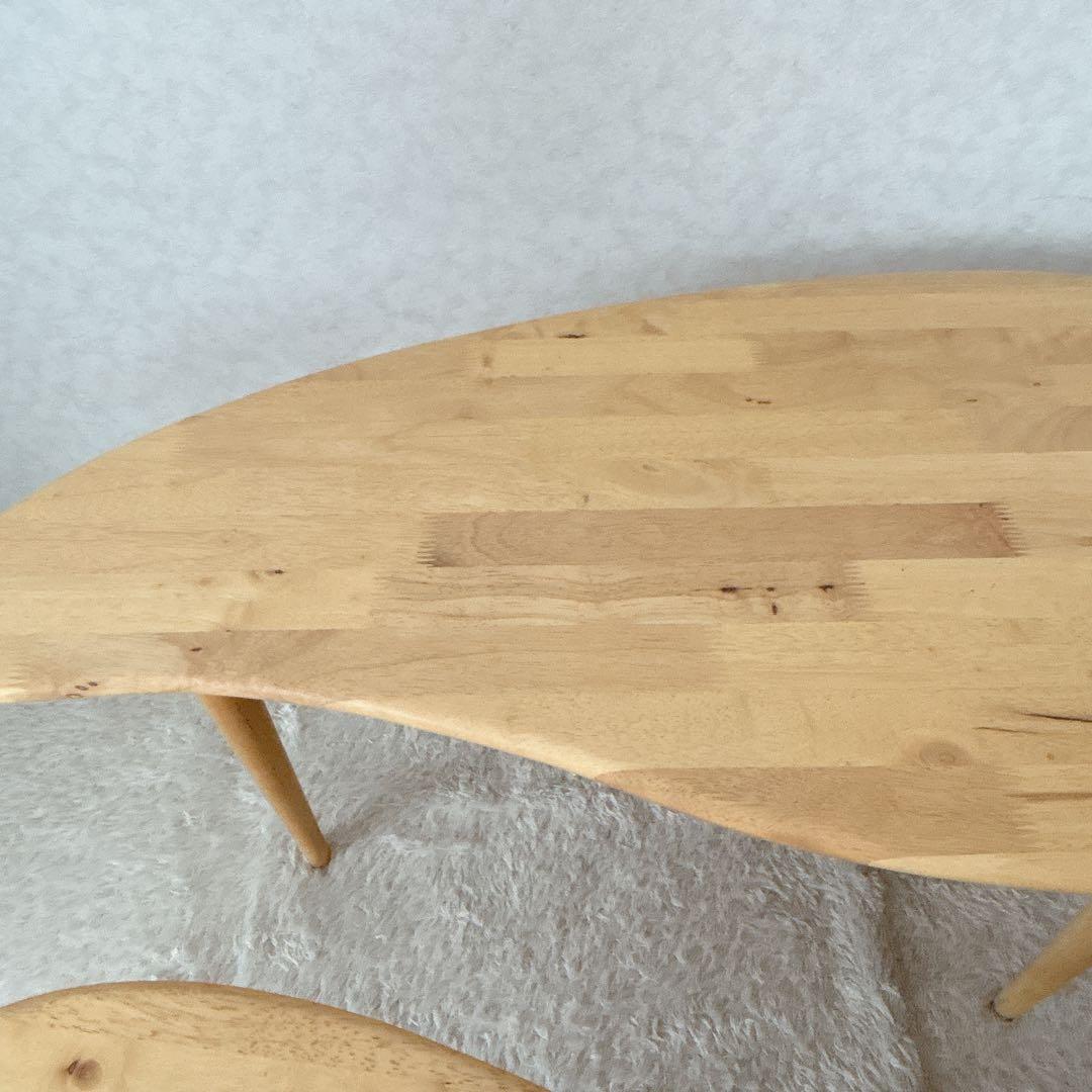 美品】天然木製 無垢材 センターテーブル 2台セット コーヒー ビーンズ