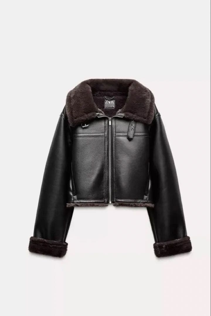 (専用)ZARA ダブルフェイス ムートンジャケット Lサイズ ブラック