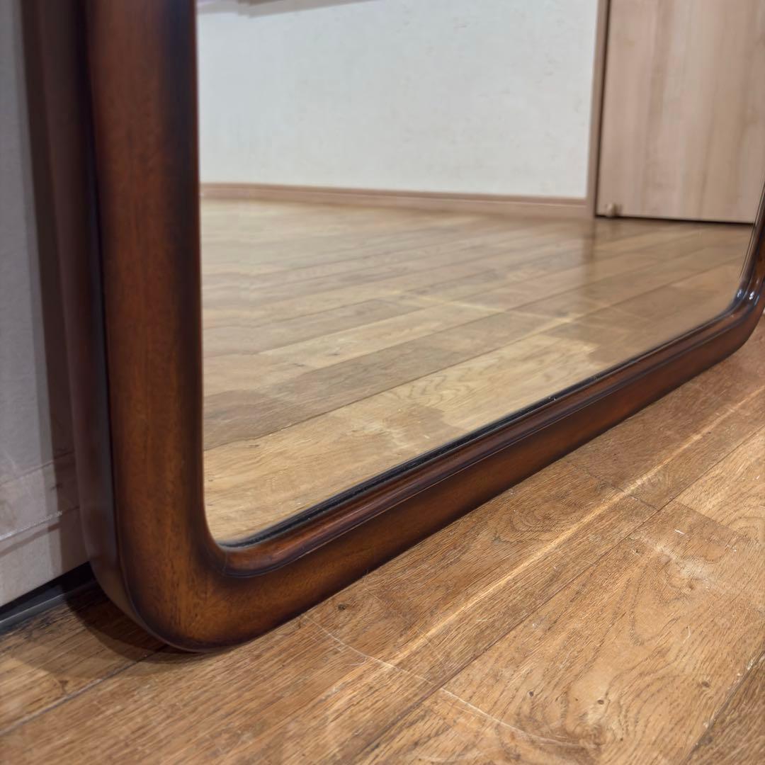 ビッグミラー ウォールミラー マホガニー材 壁掛 輸入 エレガント 高級 木製