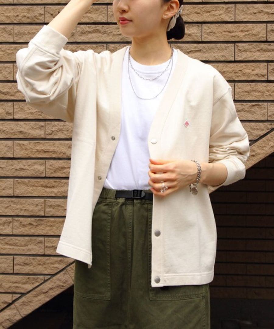 DANTON ドットボタンVネックカーディガン　42