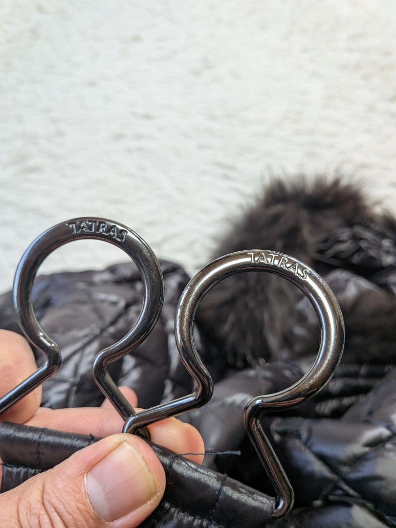 未使用級タトラス パルマ ダウンコート ロング丈 キルティング ベルト 黒 XL