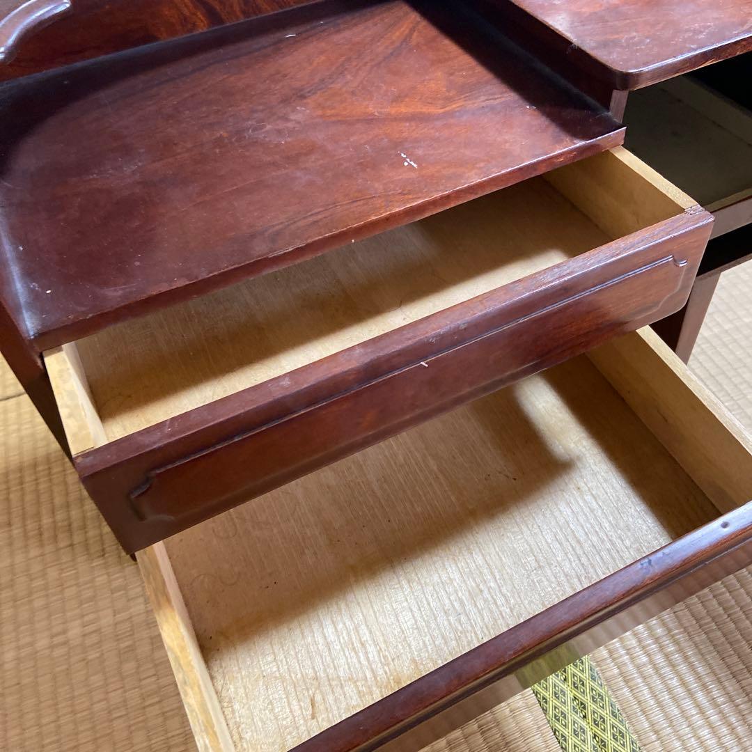 一面鏡　ダークブラウン ドレッサー・鏡台 大きな鏡付き　昭和レトロ