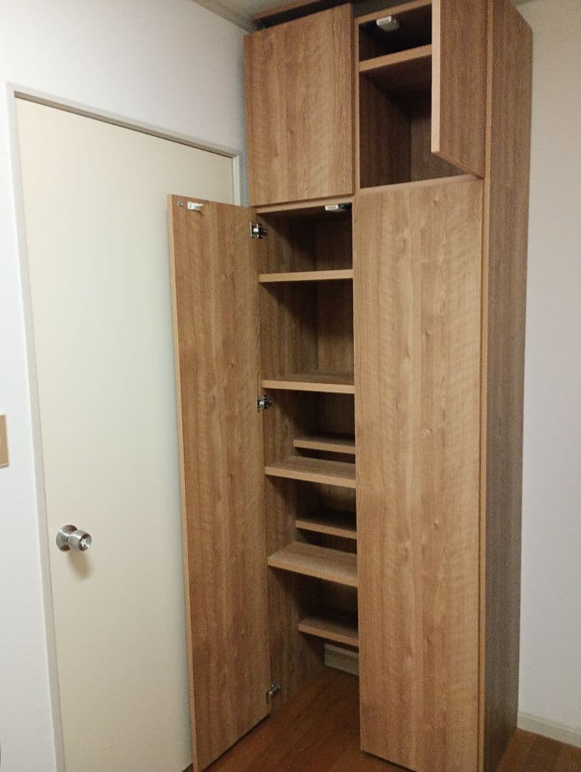 美品 多目的木製収納ラック 可動棚付き 日本製