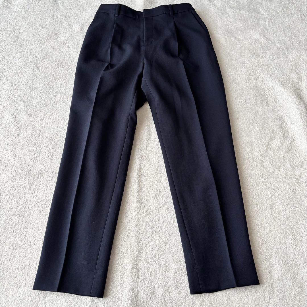 美品 INDIVI インディヴィ ノーカラー パンツスーツ ノーカラー L