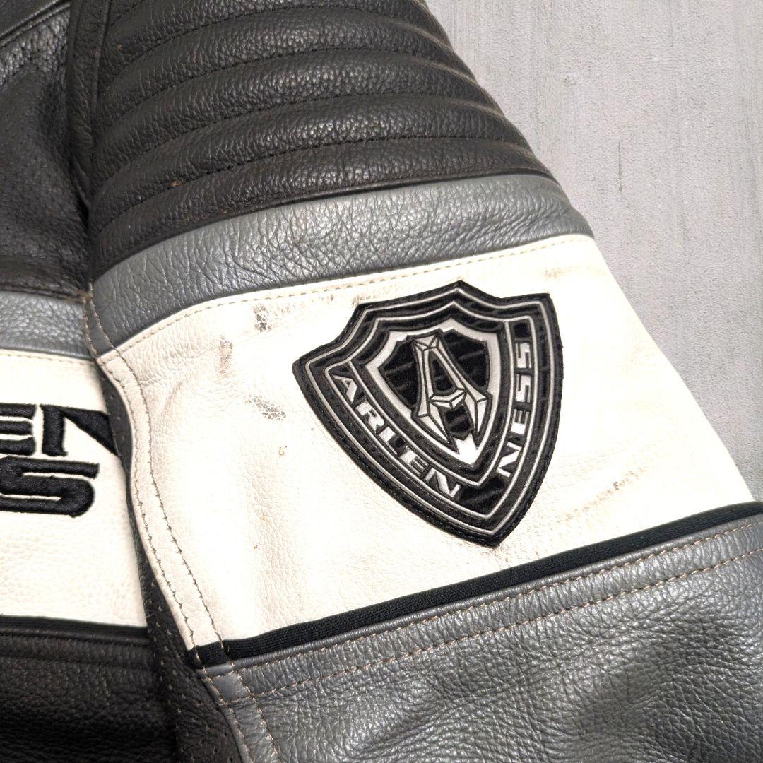 90s アレンネス ヴィンテージ レーシング レザージャケット 本革 Ｍ バイク