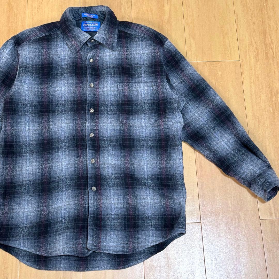 Pendleton USA製 オンブレチェック ウールシャツ オンブレシャツ