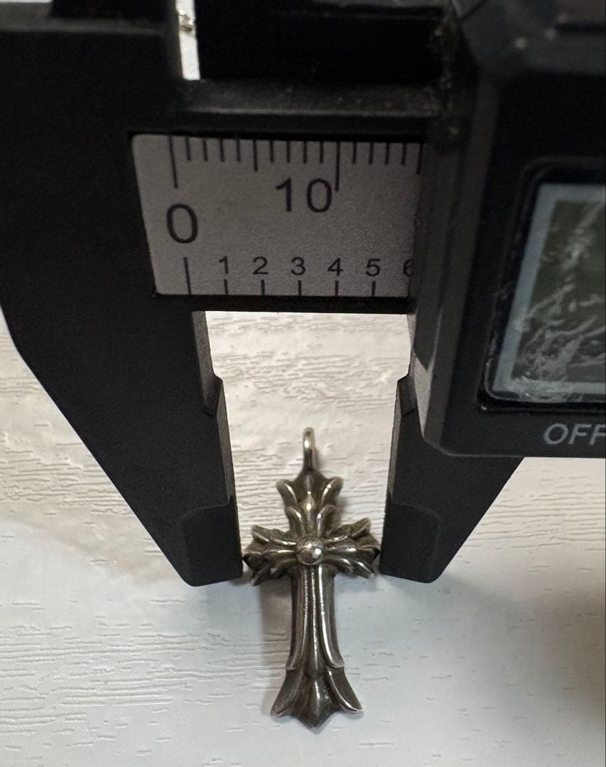 クロムハーツ　ダブルCHクロスチャーム 袋　チェーン付き　ネックレス シルバー