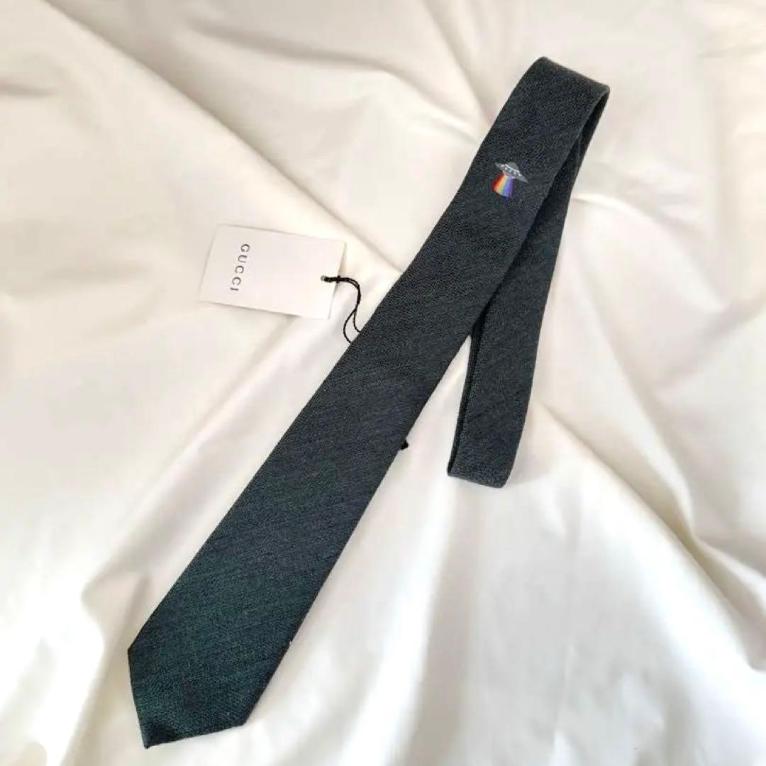 【新品ギフトにも】GUCCI ダークグリーン ネクタイ UFO