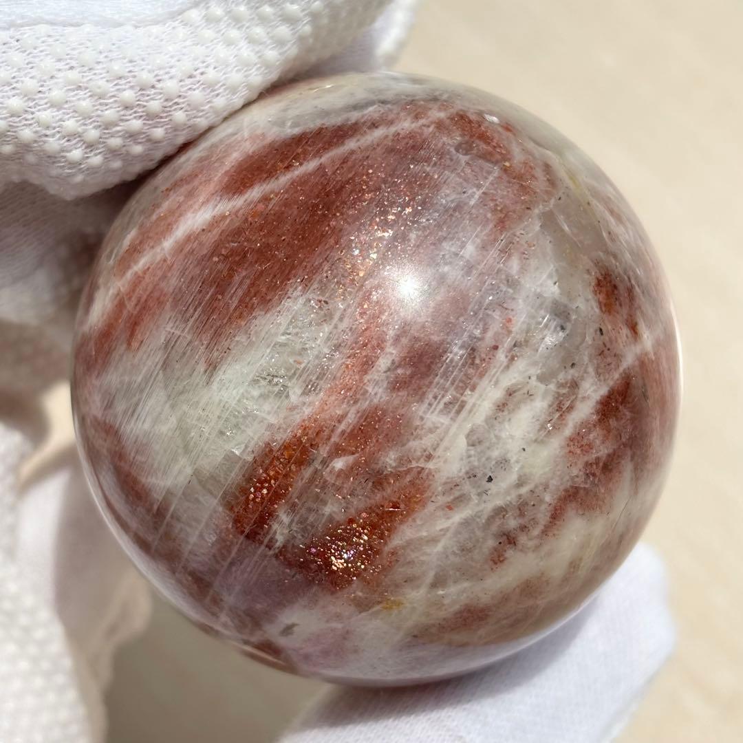 アルーシャサンストーン スフィア 天然石　パワーストーン　丸玉　サンストーン