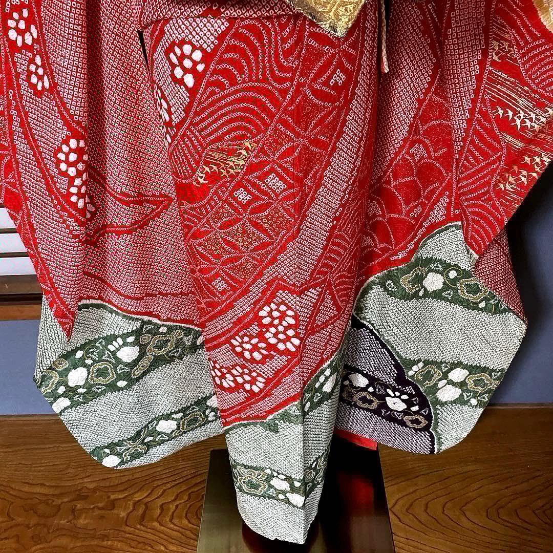 振袖フルセット　高身長　手絞り　総絞り　成人式振袖　振袖　裄丈71 ➕サイズ