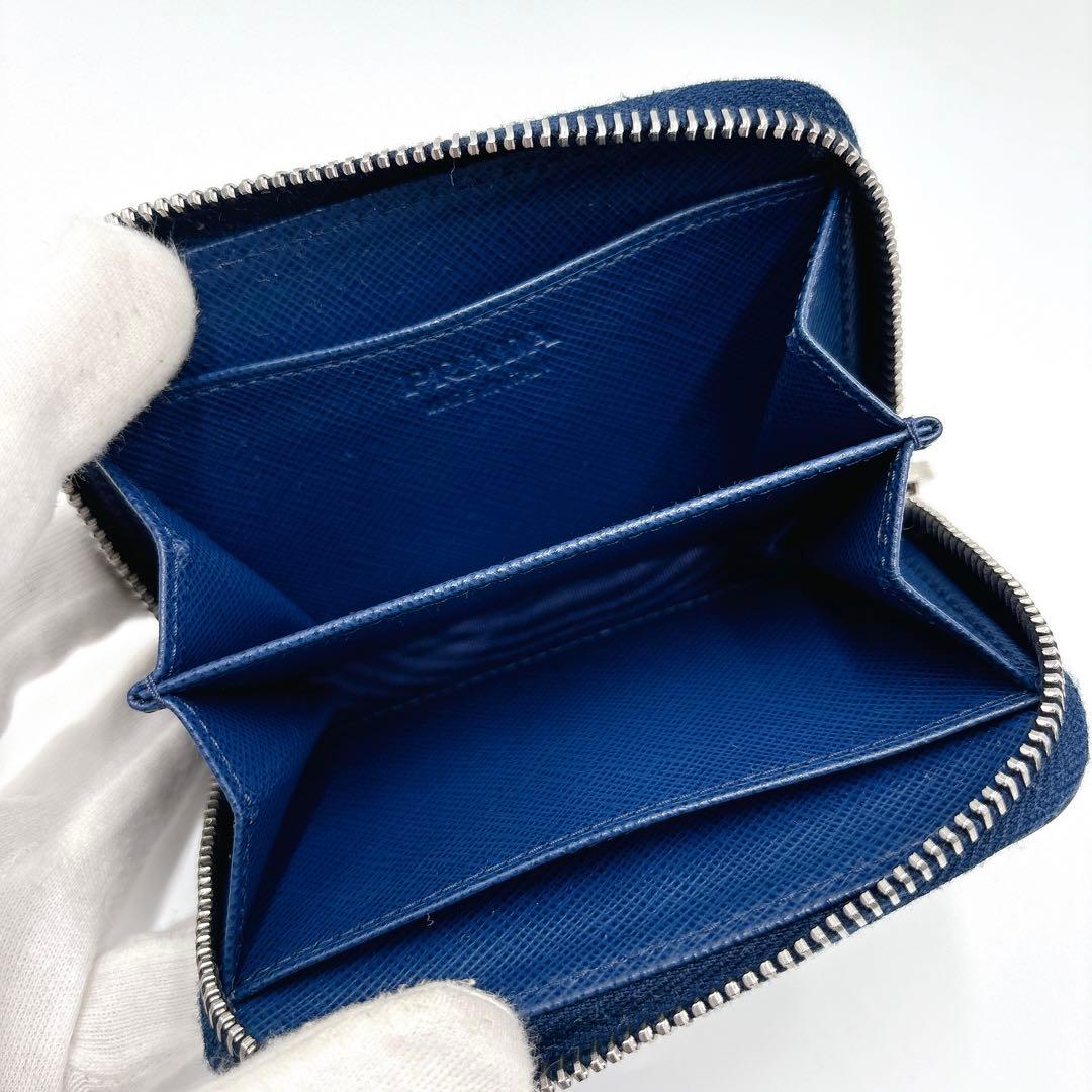 現行 美品 ＊ PRADA サフィアーノ 型押し 三角ロゴ ケース